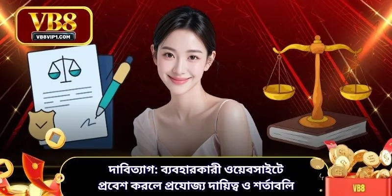 দাবিত্যাগ: ব্যবহারকারী ওয়েবসাইটে প্রবেশ করলে প্রযোজ্য দায়িত্ব ও শর্তাবলি